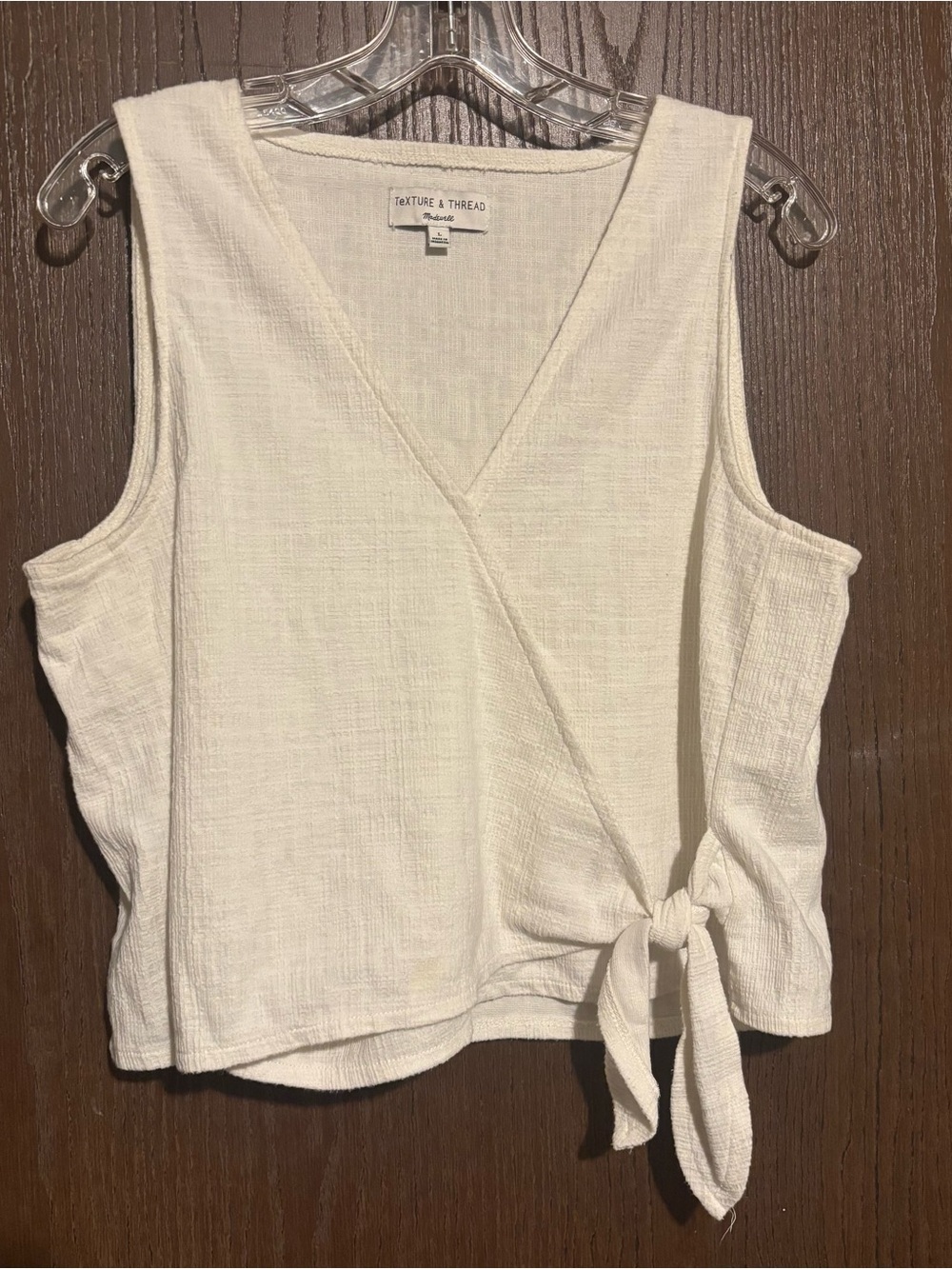 Madewell Cream Wrap-Side Tie Tank